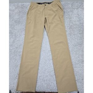 Under Armour‎ Mens HeatGear Pants Size 36 Brown Lightweight Unhemmed Golf Office